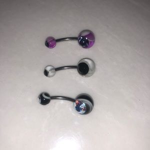 3 pack of bellybutton rings!